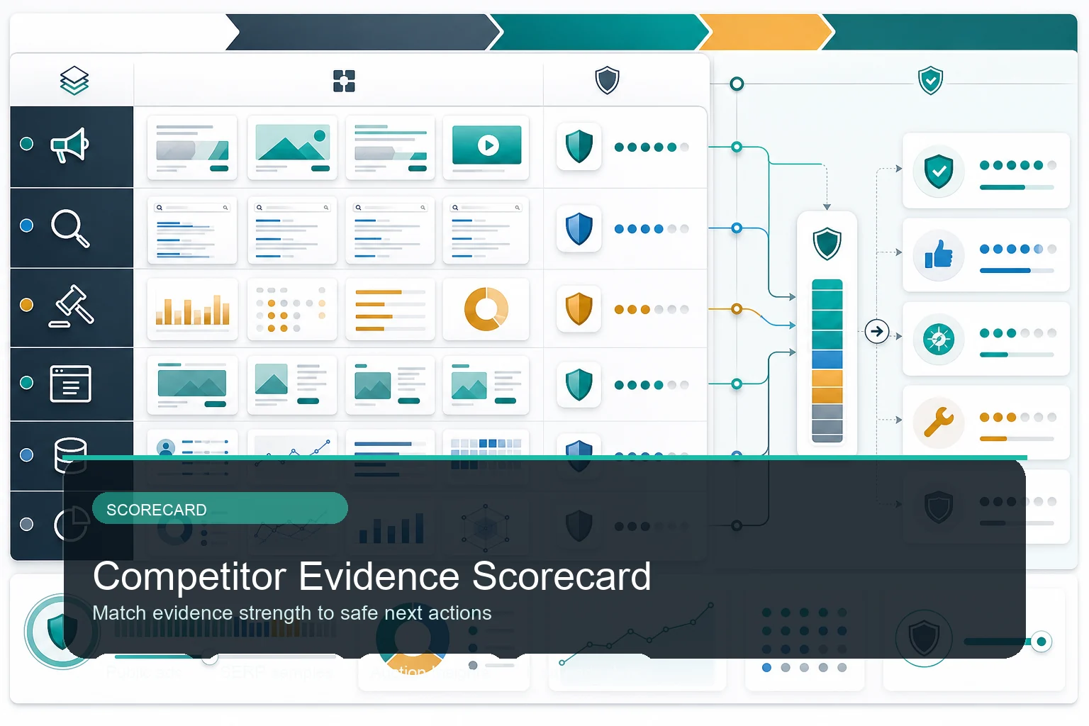 Paid advertising competitor evidence scorecard: public ads, SERP samples, Auction Insights, first-party data, and safe next action