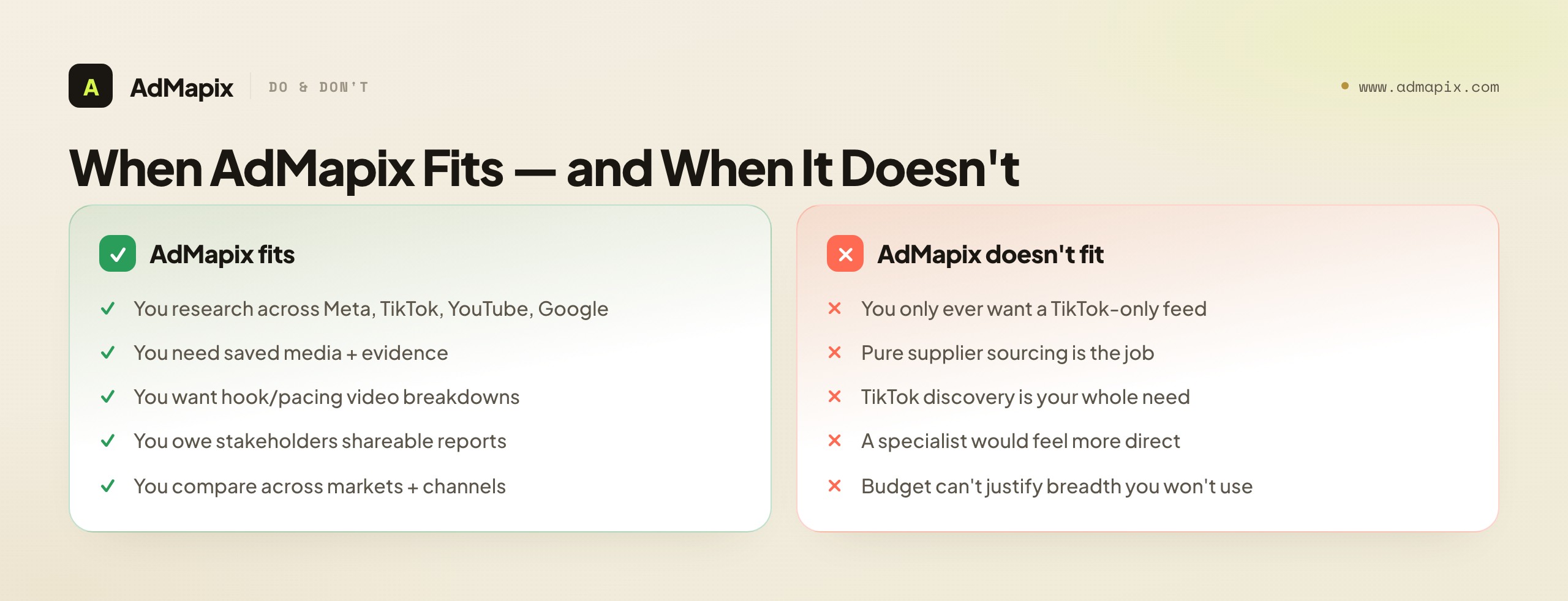 When AdMapix Fits — and When It Doesn't