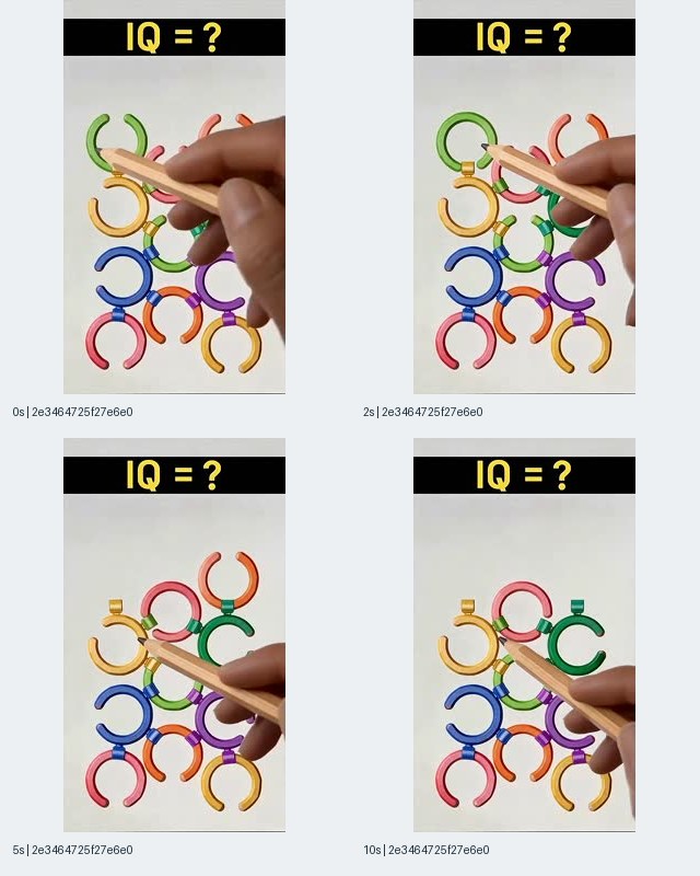 图2:关联 Rotate Rings iOS 条目的记录2e346472,木质指示笔指向彩色圆环,上方黑色横幅写有 IQ 等于问号