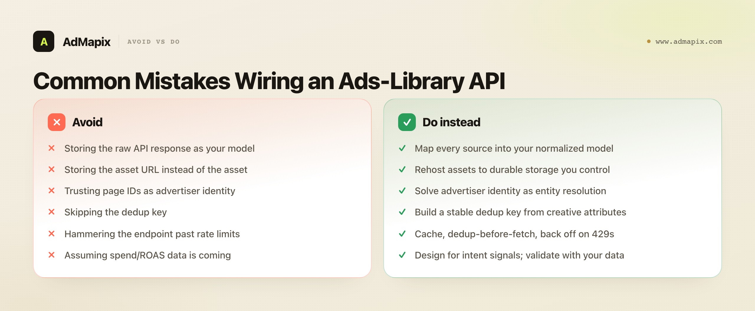 Common Mistakes Wiring an Ads-Library API
