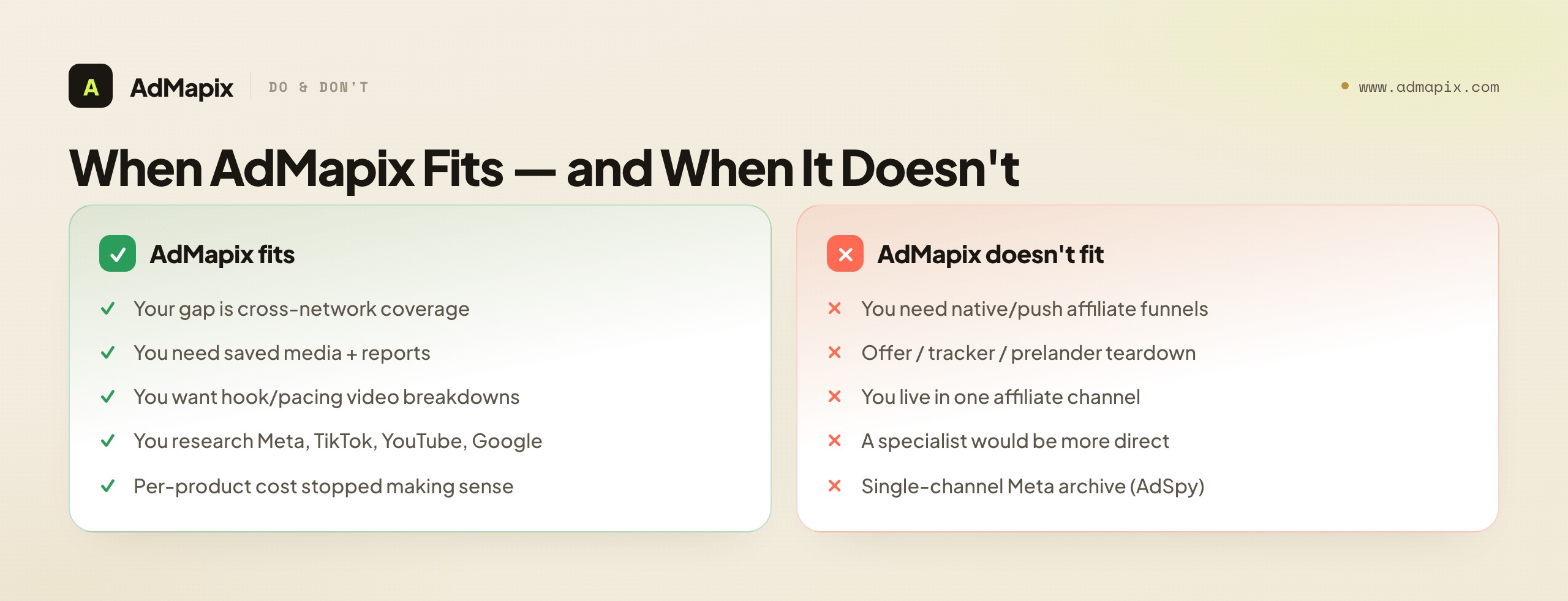When AdMapix Fits — and When It Doesn't
