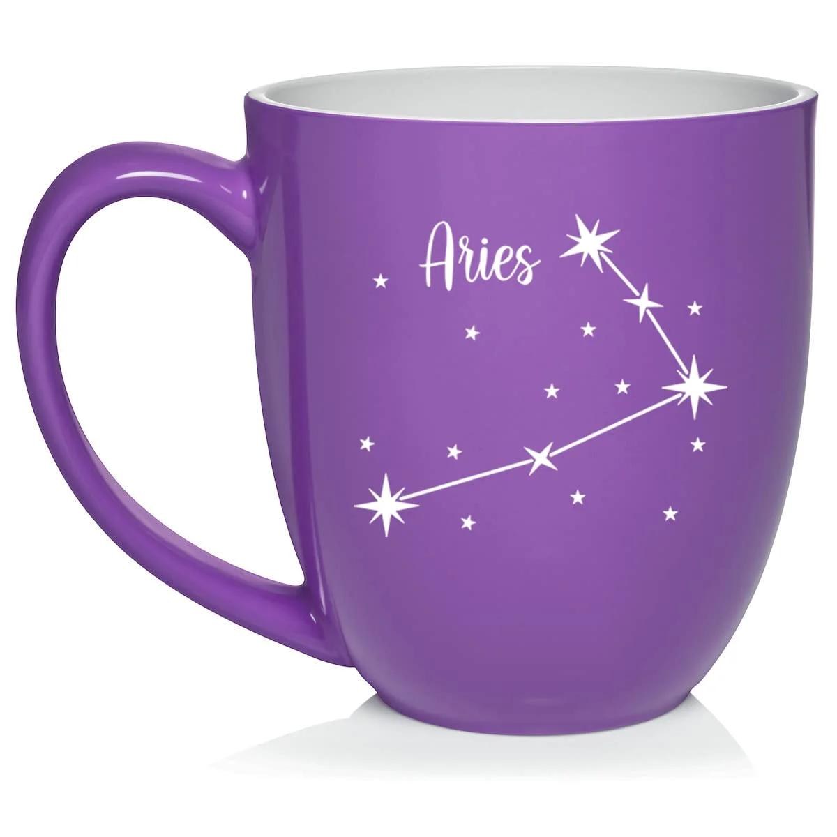 Figure 3: Purple Aries mug with white lettering and constellation artwork from record 466e9bff8dc7181c7d6d10a957767df3, titled Shop Amazon For Your Kitchen & Dining Needs