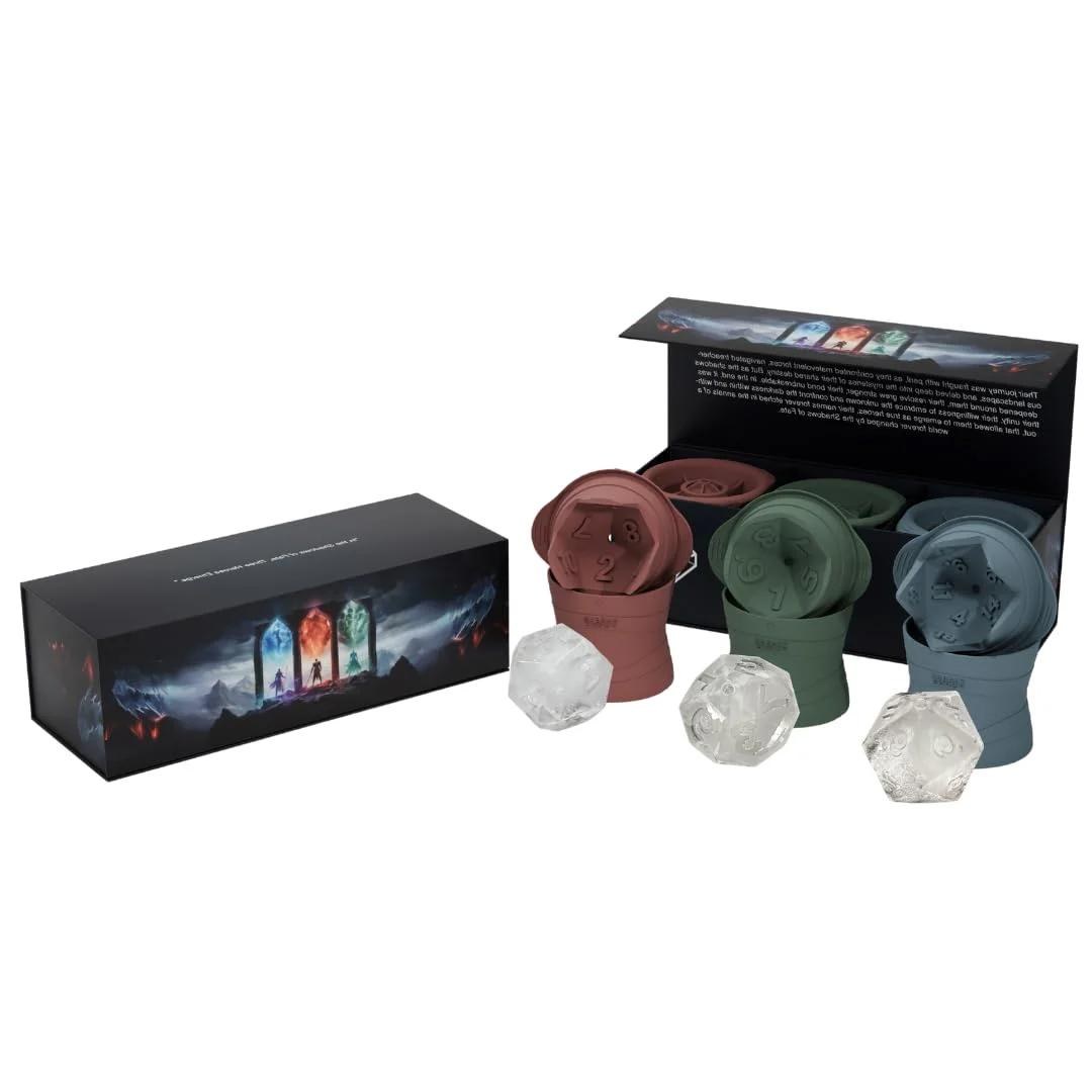 Image 5: Static image from the Amazon-referencing kitchen-and-dining record showing colored dice-shaped molds, transparent dice-shaped forms, and illustrated gift packaging
