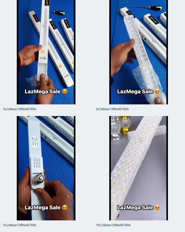 Figure 2. Mare, Alam Mo Ba? contact sheet linked to Lazada showing a long lighting product, wrapping, fitting, and repeated LazMega Sale text