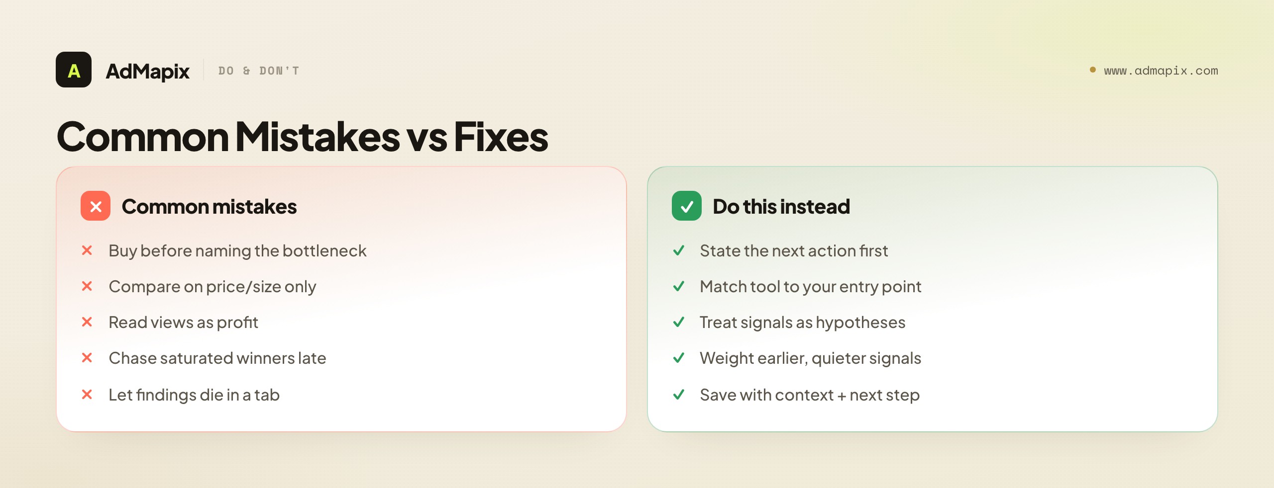Common Mistakes vs Fixes