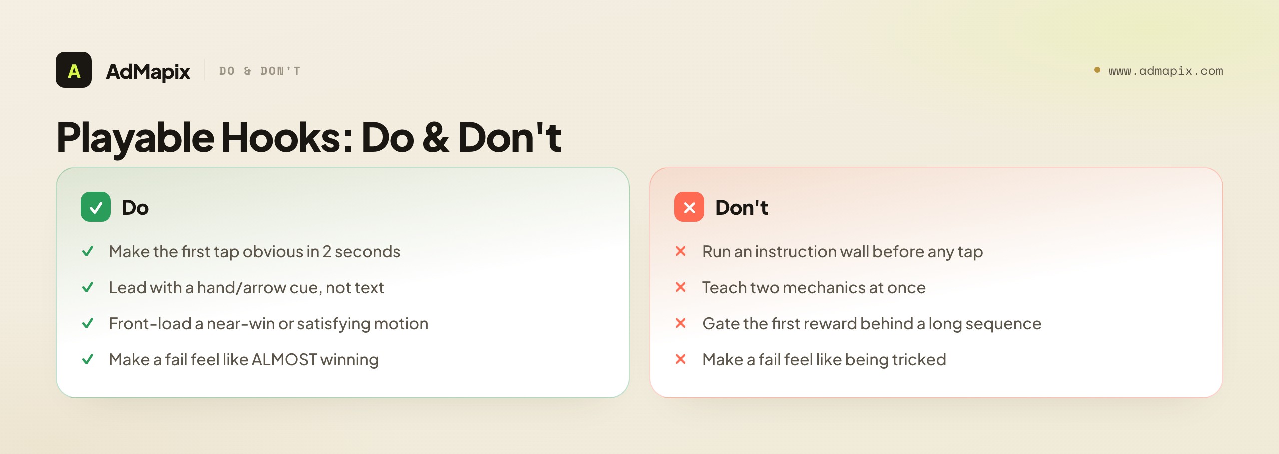 Playable Hooks: Do & Don't