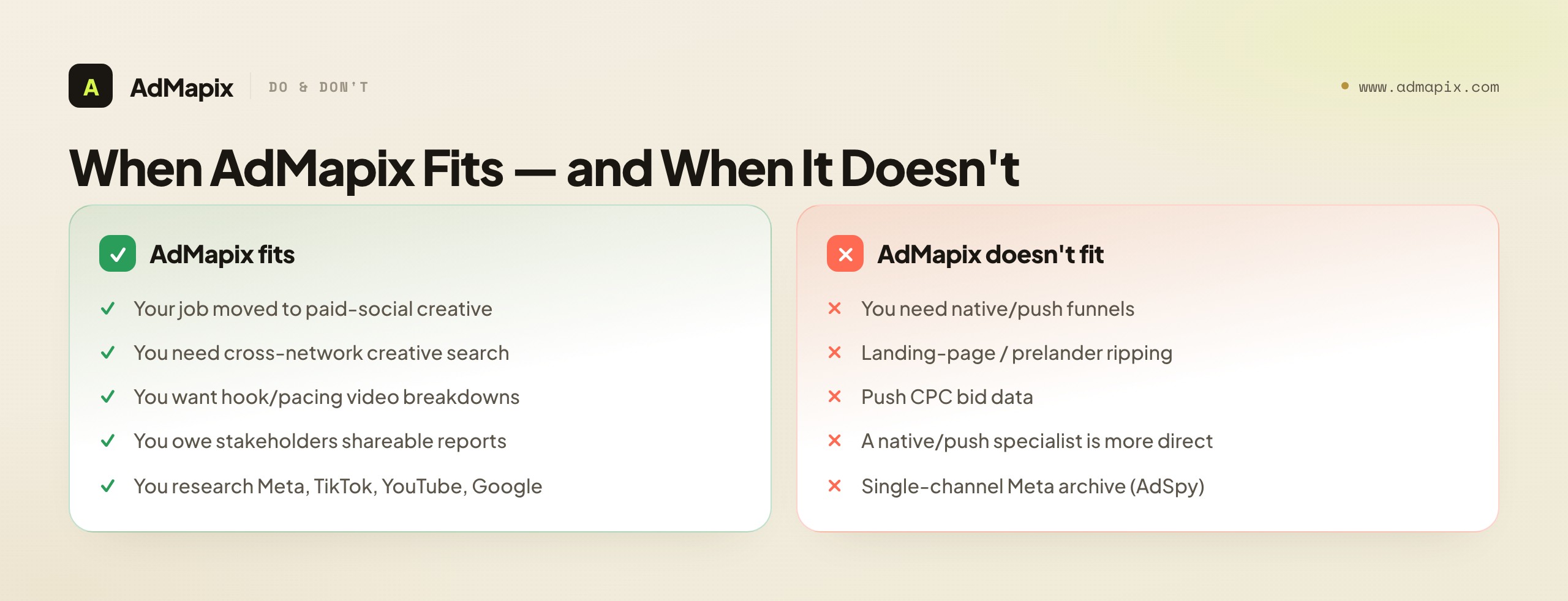 When AdMapix Fits — and When It Doesn't