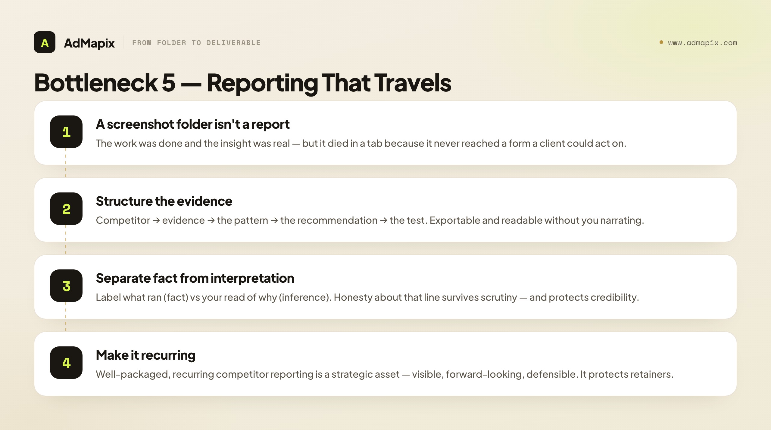 Bottleneck 5 — Reporting That Travels