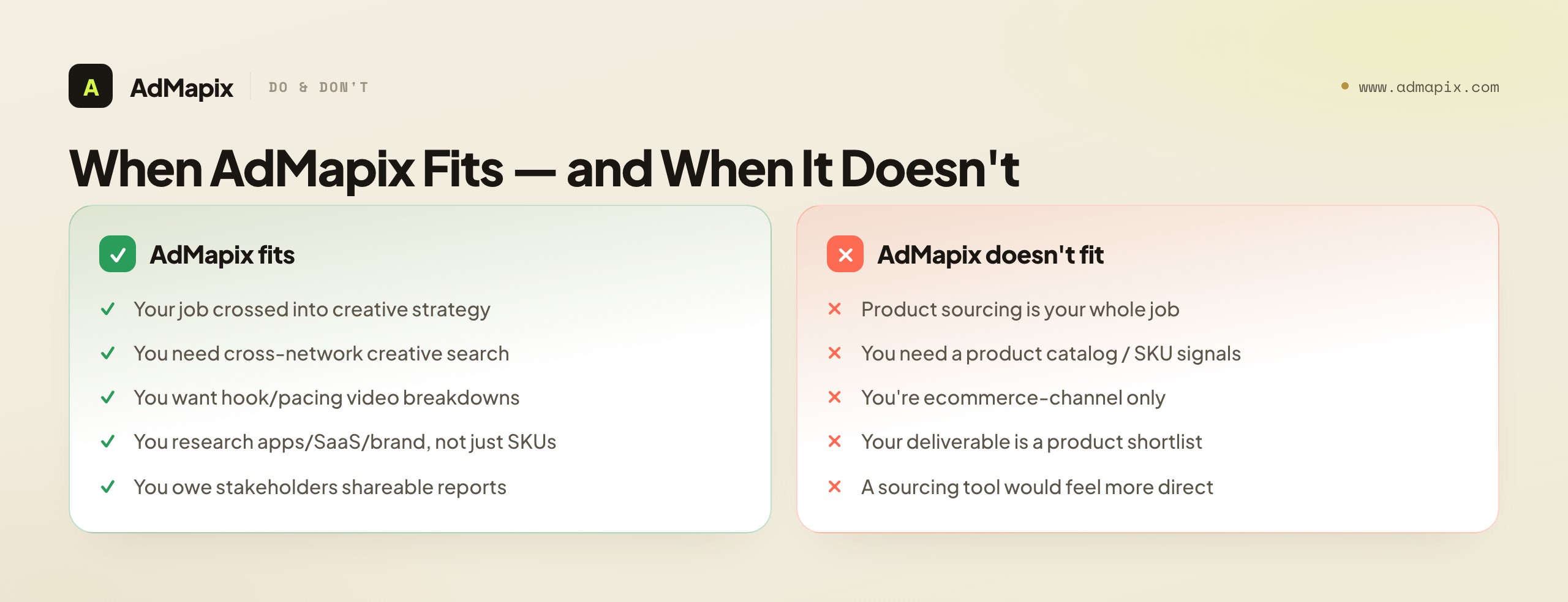 When AdMapix Fits — and When It Doesn't
