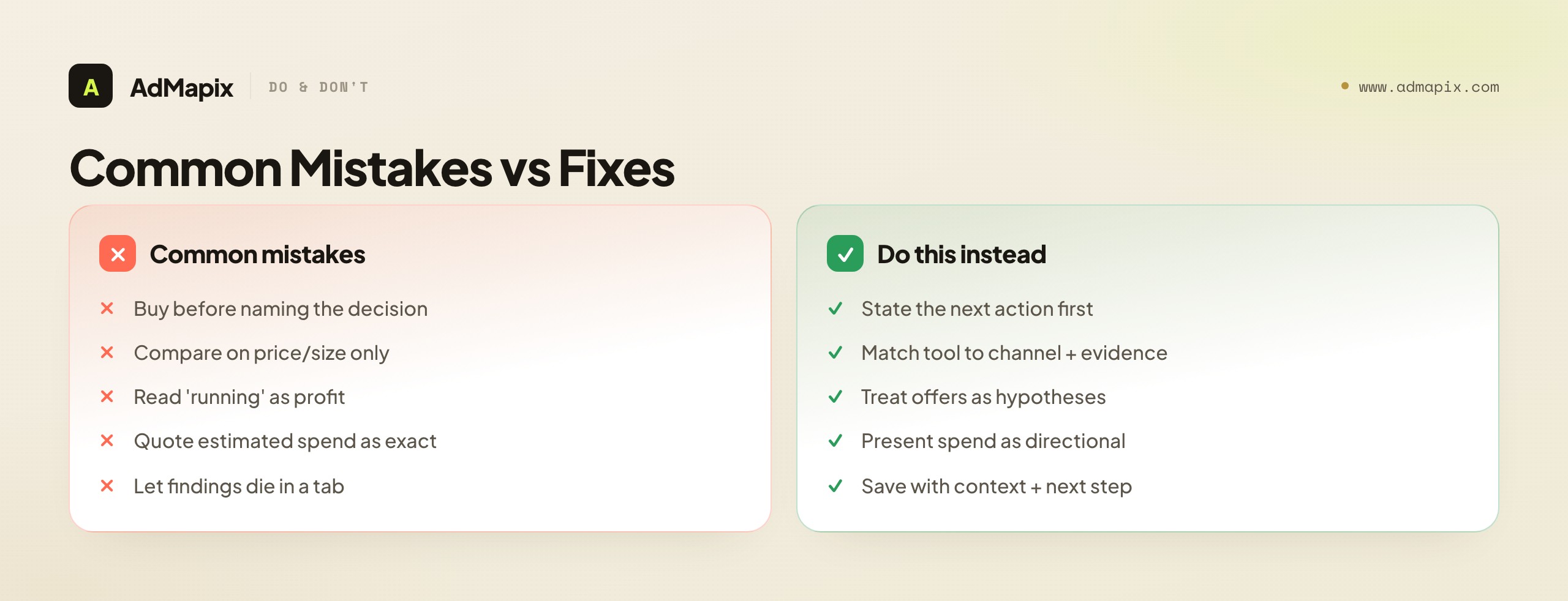 Common Mistakes vs Fixes